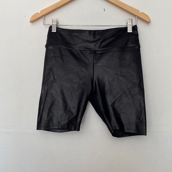 The Noli Shop Pants - The Noli Shop Black Liquid Bike Shorts